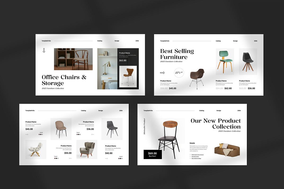 Furniture Catalog Template ( PPTX ), a Presentation Template by TemplateFolio-Shop (Photo 5 of 6)