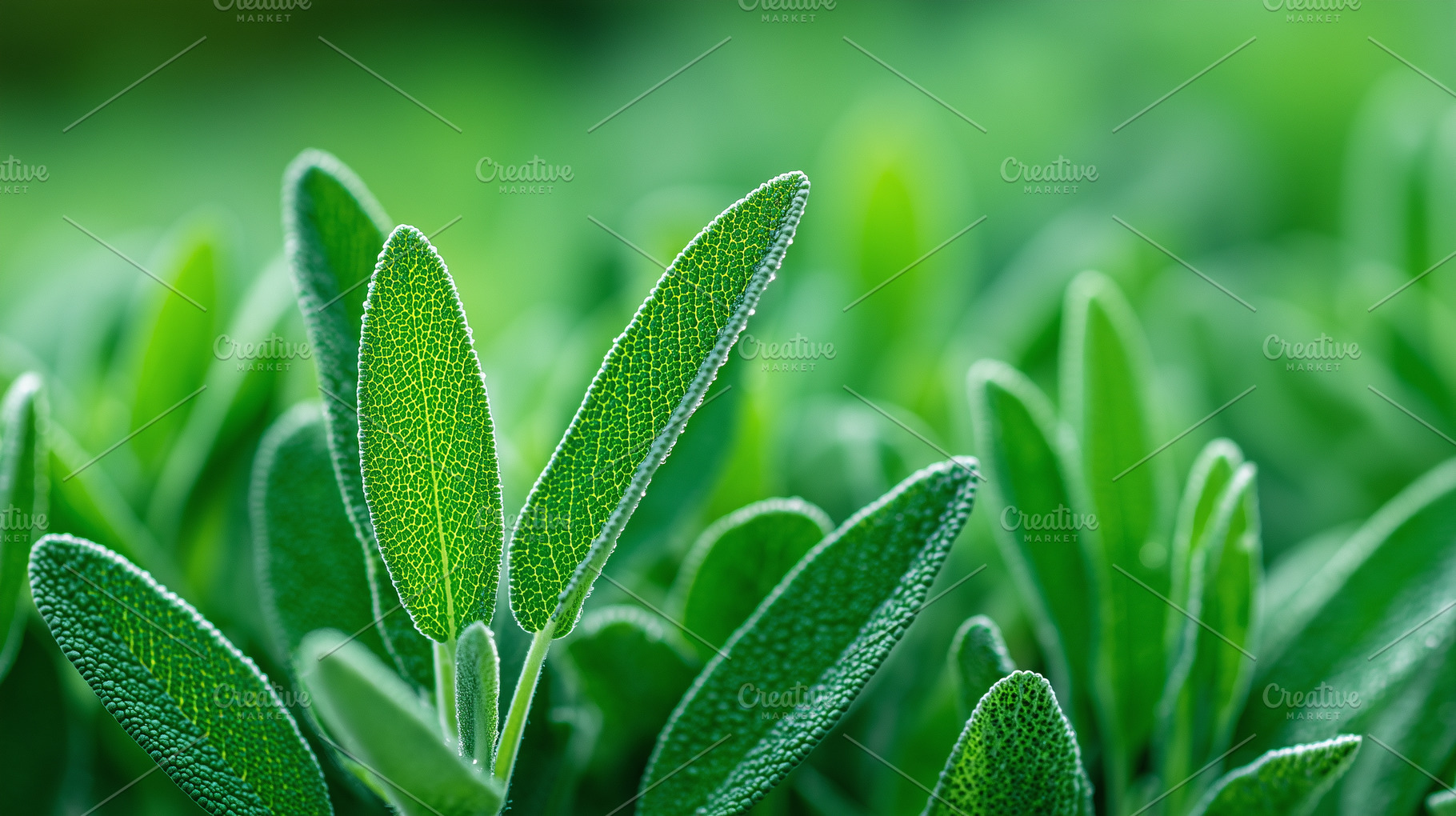 Fresh green sage leaves, a Nature Photo by MistyDay