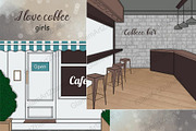 I Love Coffee Scene, a Food Illustration by GlamArtZhanna (Thumbnail 1 of 3)