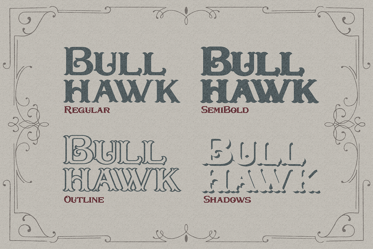 Bullhawk for Logo & Vintage Branding preview 3