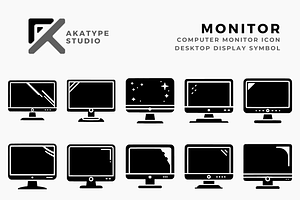 Monitor Icon Vector, a Solid Icon by Akatype Studio