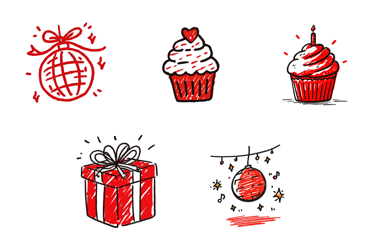 Hand drawn birthday Png, an Illustration by CreationArt (Photo 5 of 6)