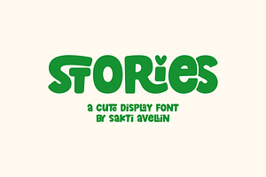 Stories - Cute Display Font, a Handwritten Font by SaktiAvellin