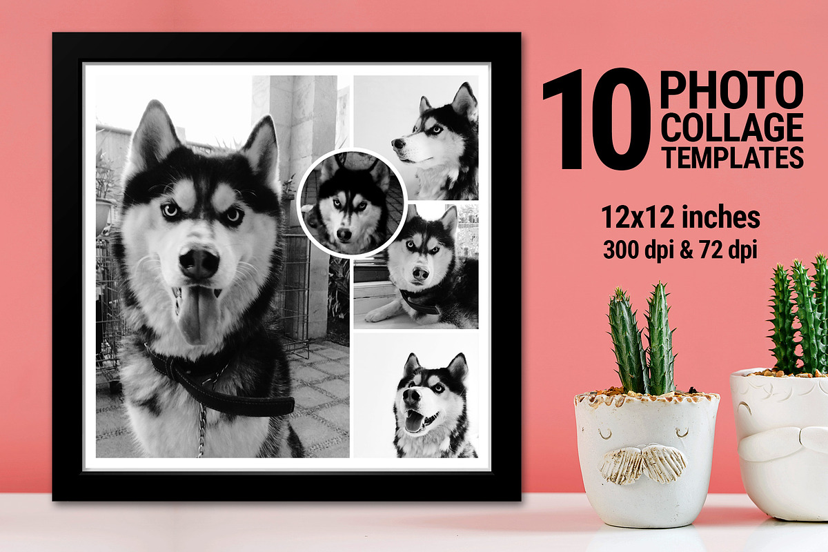 10 Square Photo Collage Templates, a Templates & Theme by DickyJiang Illustrations (Photo 1 of 4)