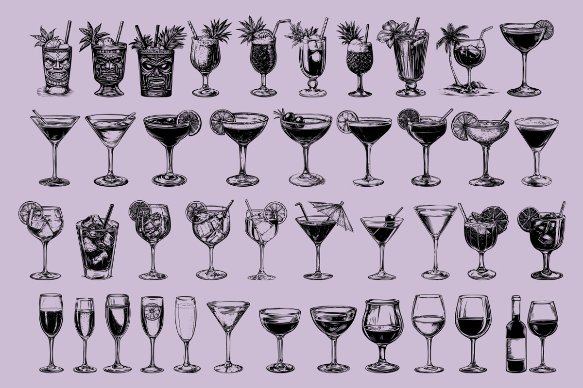 Cocktail Alcohol Drinks Illustration, a Food Illustration by Nocturnal Wolf (Photo 8 of 14)
