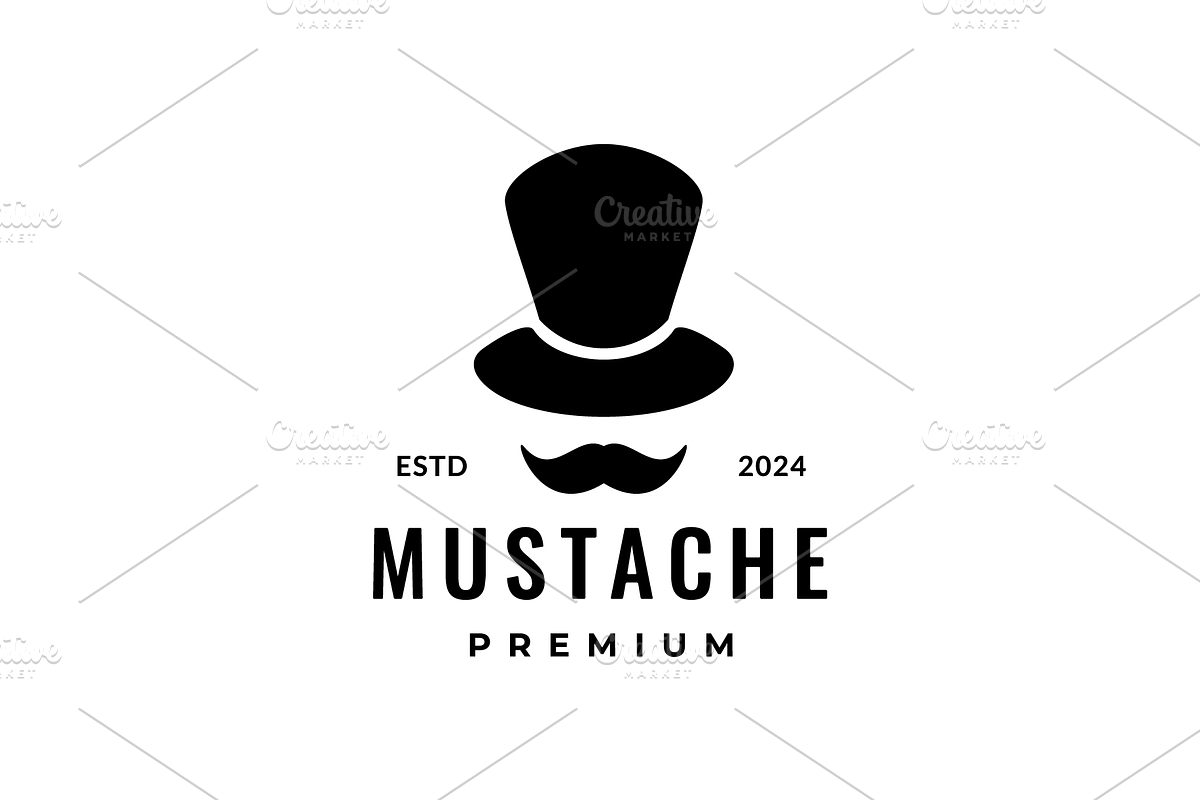 mustache men style modern logo, a Branding & Logo Template by devastd