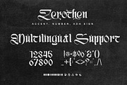 Zerothen - Gothic Display Typeface, a Blackletter Font by Letterara (Thumbnail 13 of 14)