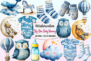 Navy Sky Blue Baby Nursery Clipart, a Graphic by CitraGraphics (Thumbnail 1 of 4)