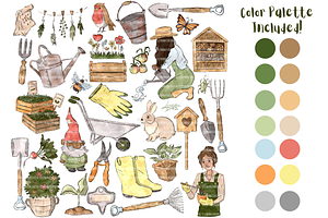 Watercolor Garden PNG Clipart