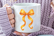 Orange Preppy Brushstroke Bow PNG, an Illustration by CraftArtStudio (Thumbnail 3 of 4)