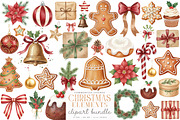 Watercolor Vintage Christmas Element, an Illustration by SinaCreation (Thumbnail 1 of 6)