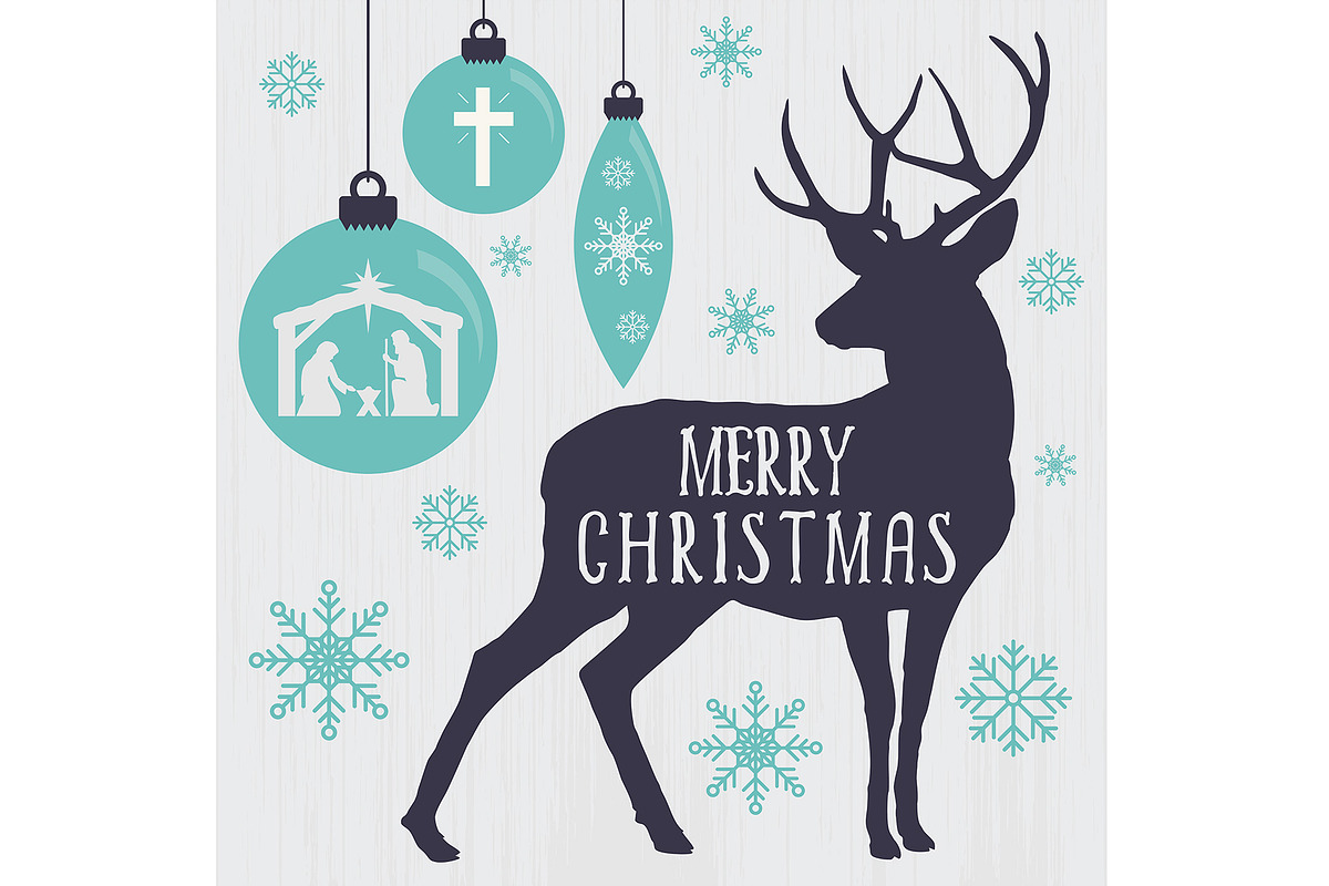 Christmas Deer silhouette set, an Icon by Sync Design Soultions