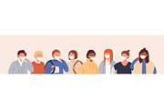 People wearing face masks, a Healthcare Illustration by Good Studio (Thumbnail 1 of 5)