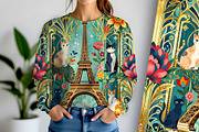 Eiffel Towel and Cats Background, an Animal Illustration by Sharon Schwalbe (Thumbnail 3 of 6)