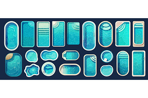 Pool top view. Summer swimming area, an Object Illustration by Stock-Smart-Start