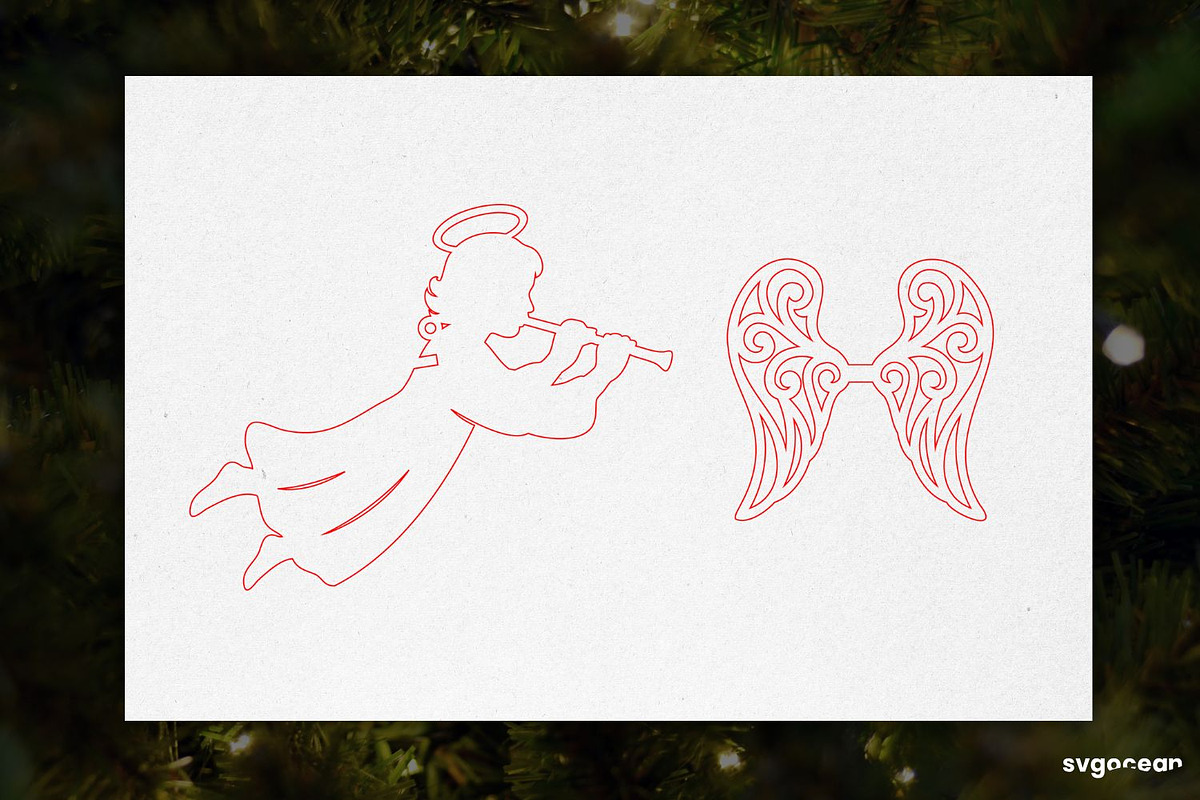 3D Christmas Angels Ornament Bundle, a Decorative Illustration by svgocean (Photo 14 of 20)