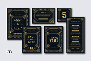Art Deco Wedding Invitation, an Invitation Template by Siska Arista