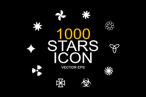 1000 Stars Icon Vector Design