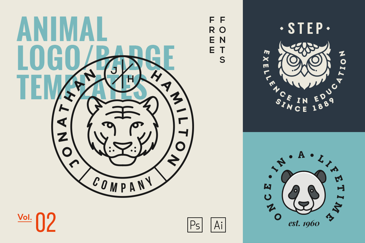 Animal Logo/Badge Templates Vol.2, a Branding & Logo Template by GraphicBurger (Photo 1 of 14)