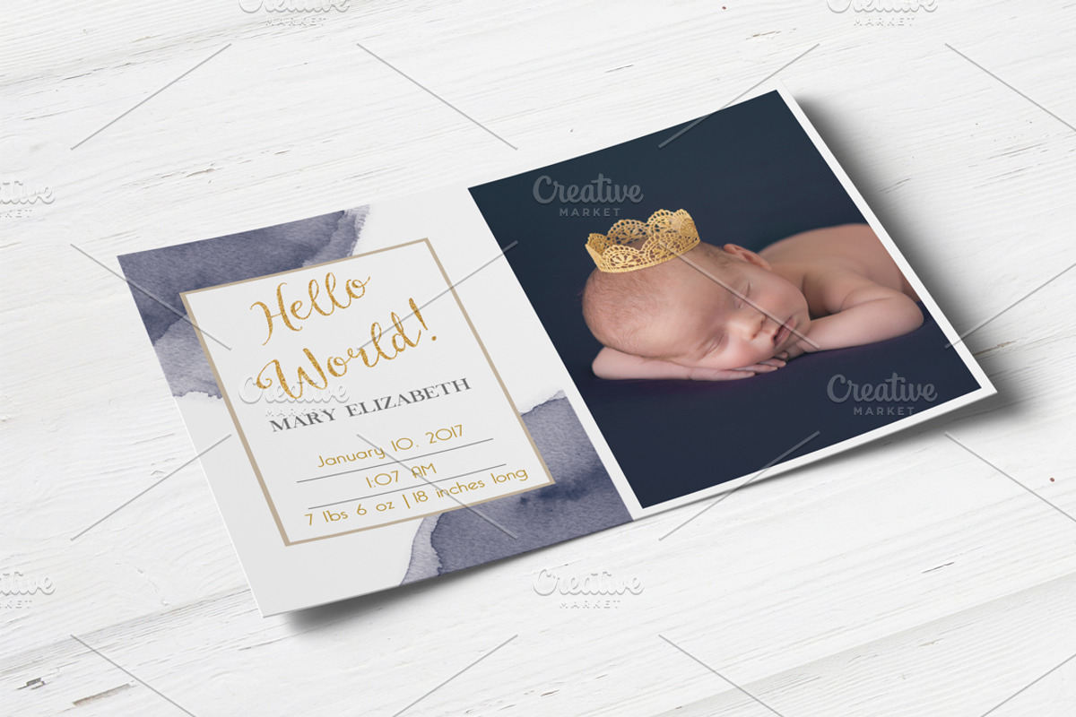 Watercolor birth announcement, an Invitation Template by annago (Photo 1 of 2)