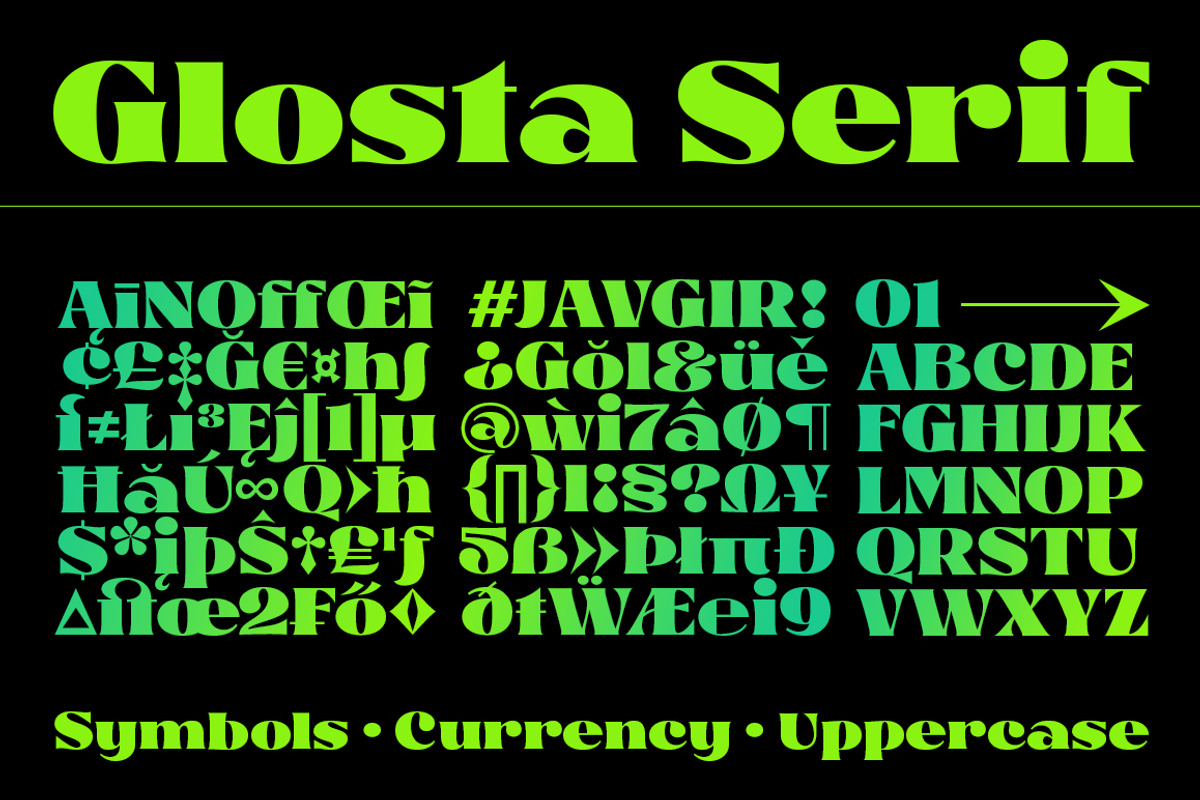 Glosta, a Serif Font by TRF Fonts (Photo 18 of 18)