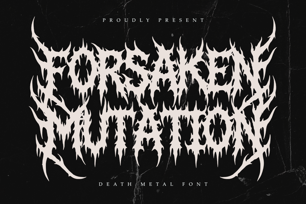 Forsaken Mutation | Death Metal Font, a Symbol Font by Masyafi Studio (Photo 1 of 9)