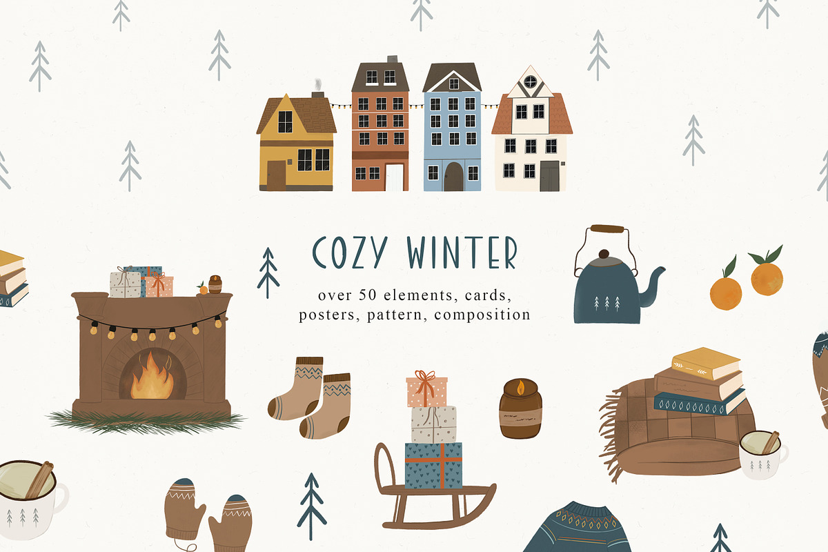 Cozy Winter. Scandinavian Christmas., a Seasonal Illustration by Ooh Lily (Photo 1 of 10)