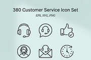 380 Customer Service Icon Set, an Outline Icon by adenpinkstore (Thumbnail 1 of 19)