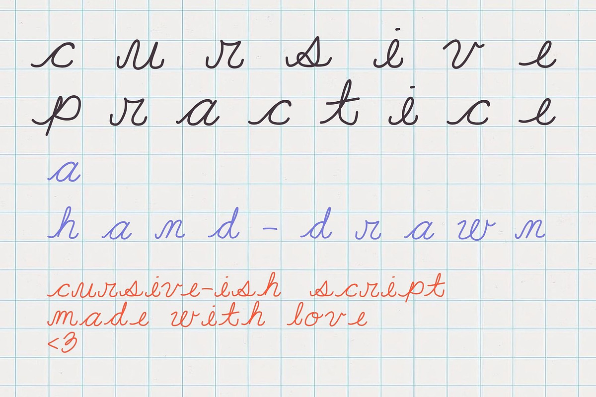 Cursive Practice a Hand-drawn Font, a Handwritten Font by Eryn Rose Design (Photo 1 of 11)