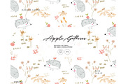 Apple gatherer hedgehog fall pattern, a Pattern Graphic by Milatoo (Thumbnail 1 of 4)