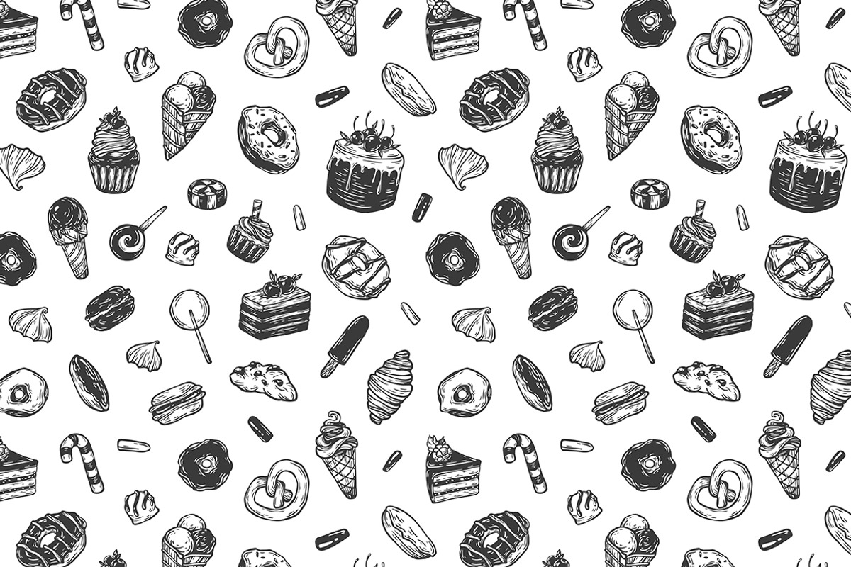 Sweet Dreams. Vector Set., a Food Illustration by Olga Olmix (Photo 5 of 8)