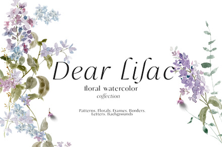 Floral Lilac Watercolor Collection, an Illustration by Grace Noboa Illustrations