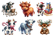 Old Rustic Christmas Cow Clipart, an Illustration by Daily.Designs (Thumbnail 3 of 5)