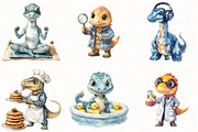Watercolor Funny Dinosaurs Clipart, an Illustration by OK Design (Thumbnail 5 of 5)
