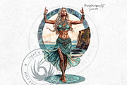 Boho woman meditating Clipart set, a Person Illustration by ThatsDesignArt (Thumbnail 7 of 10)
