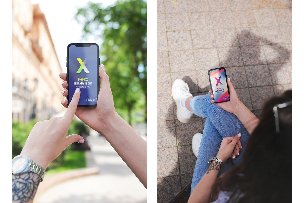 iPhone X in Hands City PSD Mockups, a Product Mockup by Hi, Mock-Up! (Photo 6 of 17)