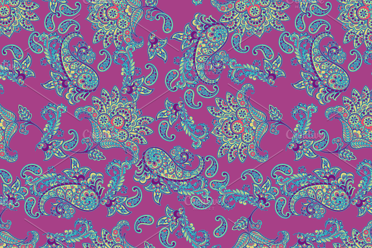 6 Paisley Seamless Floral patterns, a Pattern Graphic by antalogiya (Photo 7 of 7)