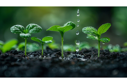 Watering young plants by hand, a Nature Photo by ZinetroN