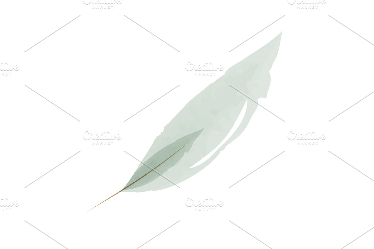 Gentle watercolor painted leaf in a, an Object Illustration by okskukuruza