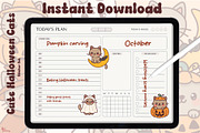 Cute Kawaii HalloweenCat Sticker Set, a Graphic by Dori Debreceni draws (Thumbnail 2 of 4)