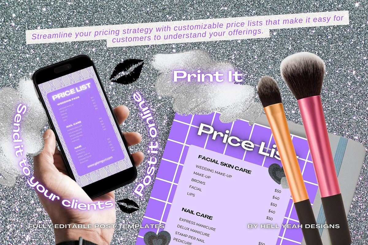 Glam Business Price Lists Templates, a Stationery Template by Hell Yeah Designs (Photo 5 of 6)