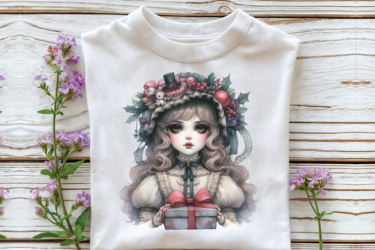 Gothic Christmas Watercolor Clipart, an Illustration by CraftArtStudio (Photo 5 of 6)