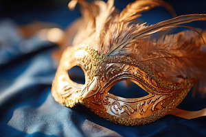Elegant decorative masquerade mask with feathers, a Beauty & Fashion Photo by AlyaAnd