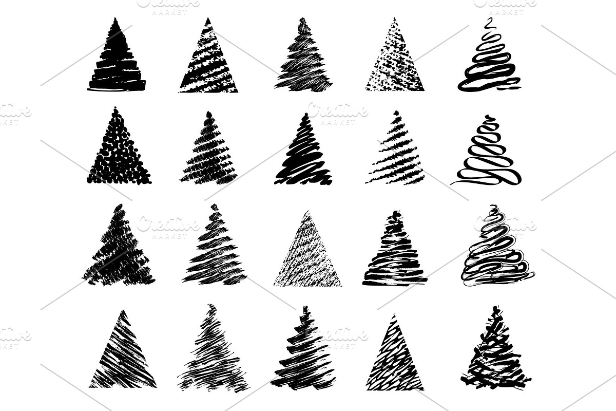 Silhouettes of christmas trees., a Decorative Illustration by VetaDesign