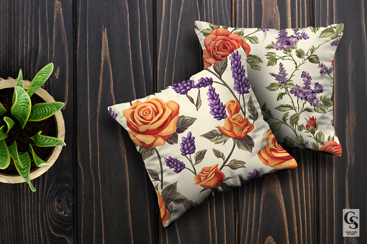 Lavender and Roses Floral Patterns, a Pattern Graphic by Creative Store (Photo 5 of 5)