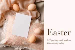 Rococo Lace 5x7 Easter Card Mockup, a Product Mockup by Serenefeeling