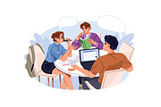 Students' life in university set, an Education Illustration by PaperTrident (Thumbnail 5 of 9)