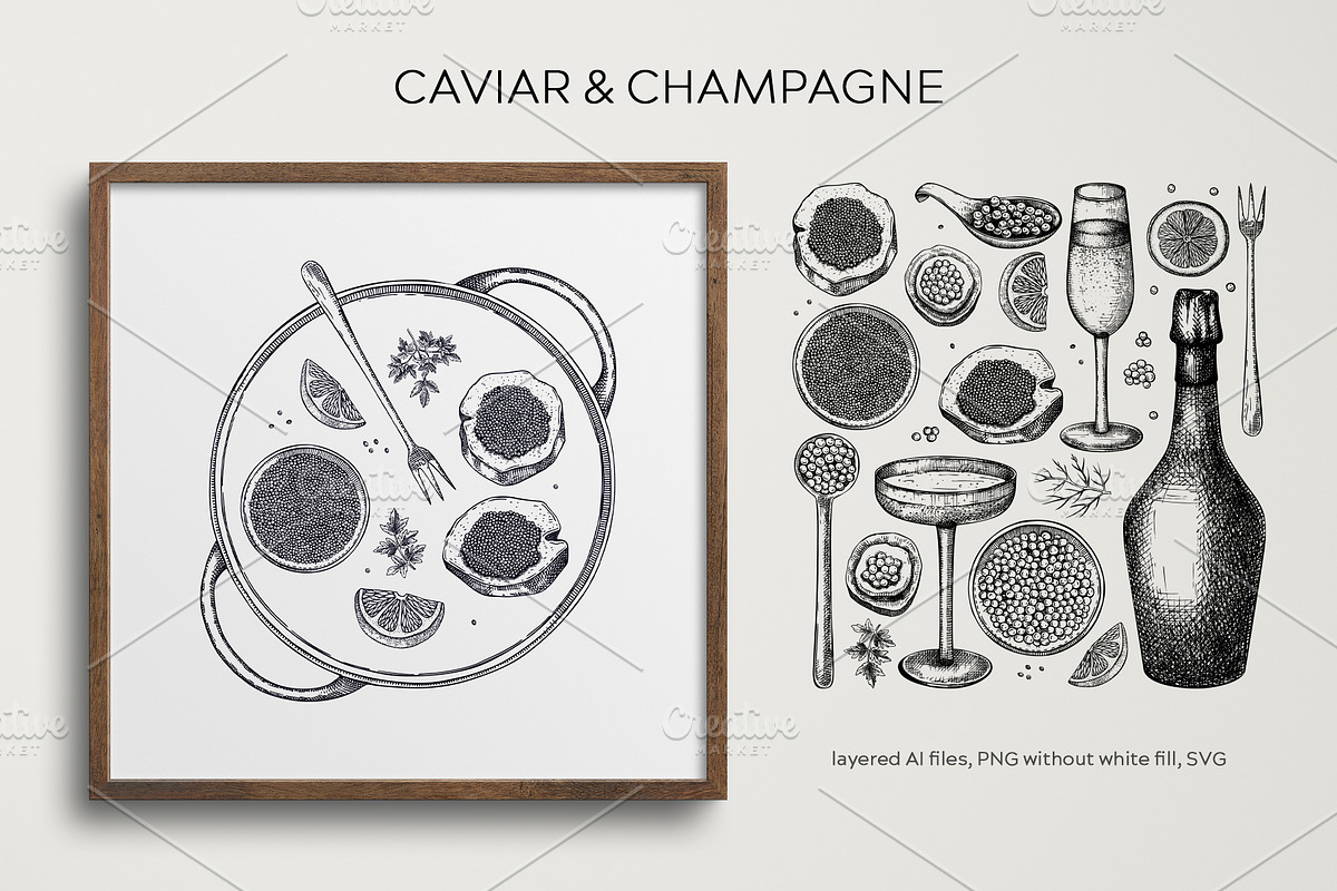 Tinned Fish & Seafood Vector Set, a Food Illustration by Yevheniia (Photo 3 of 14)