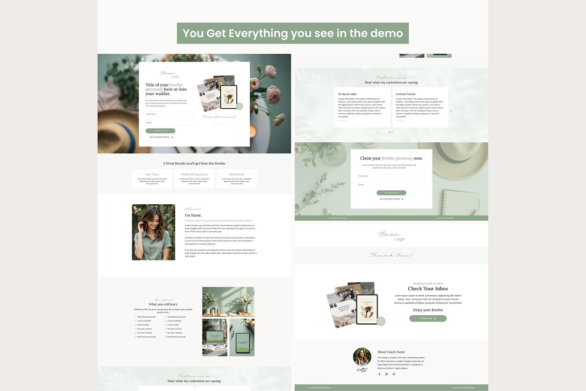 Systeme.io Sage Botanica Lead Magnet, a Landing Page Template by Hayley's Digital Hub (Photo 6 of 10)