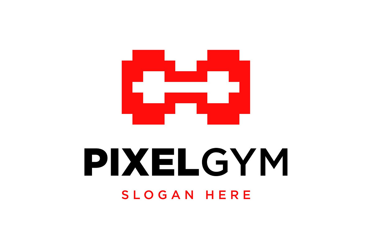 Dumbbell Pixel Gym Fitness Logo, a Branding & Logo Template by Buqancreative (Photo 1 of 2)